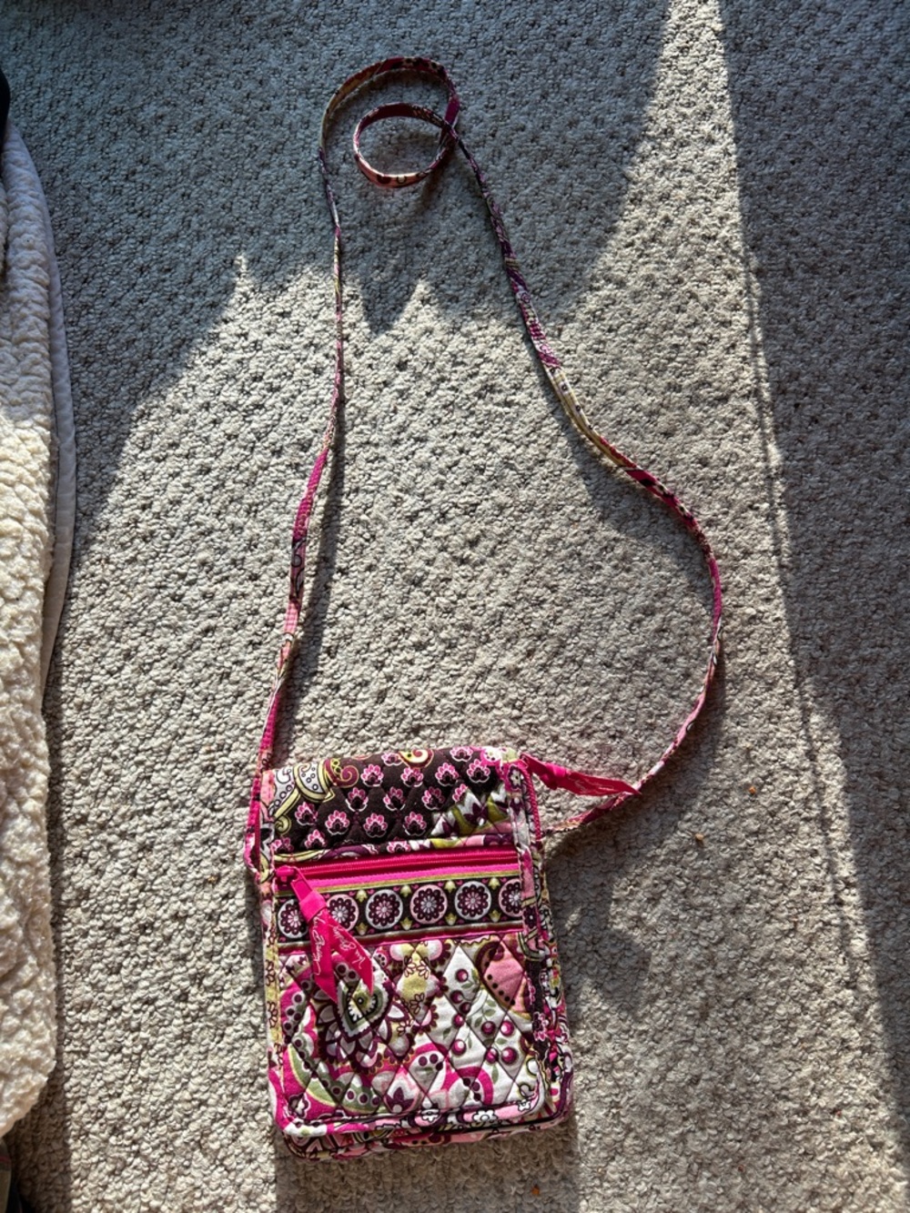Vera Bradley Pink Quilted Floral Crossbody Bag
